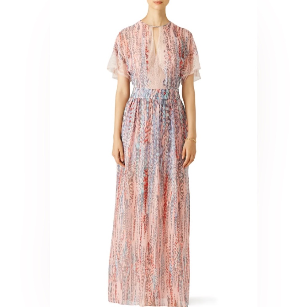 BCBGMaxAzria Pink and Purple Maxi Dress